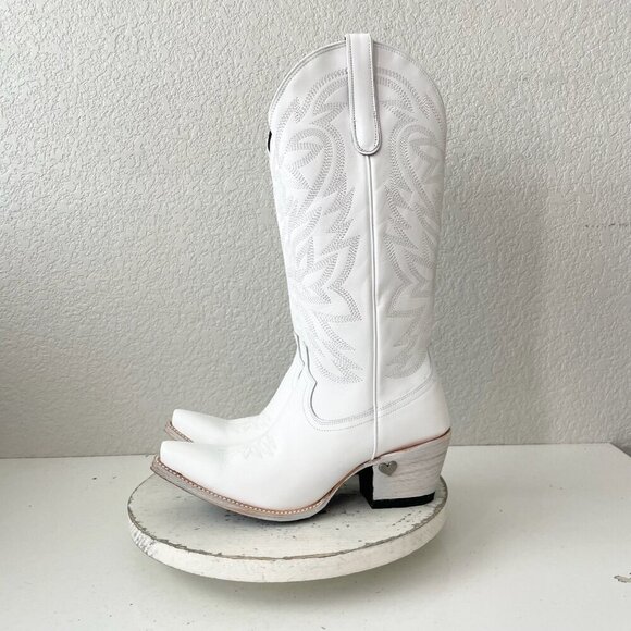Lane MEGAN MORONEY Cowboy Boots Smokeshow Womens 9.5 White Western Cowgirl Tall - Picture 4 of 10